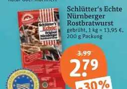 tegut Schlütter's echte nürnberger rostbratwurst Angebot