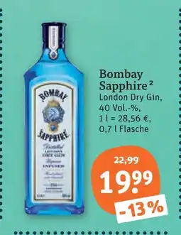 tegut Bombay sapphire london dry gin Angebot