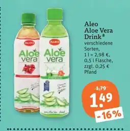 tegut Aleo aloe vera drink Angebot
