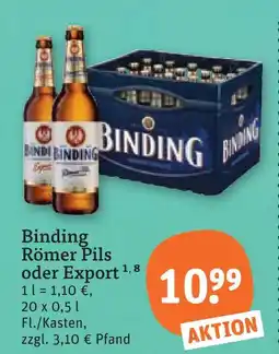 tegut Binding römer pils oder export Angebot