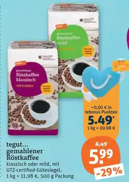 tegut Tegut... gemahlener röstkaffee Angebot