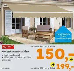 Globus Baumarkt Travel line gelenkarm-markise ca. 300 x 250 cm Angebot