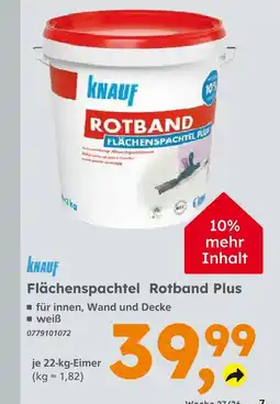 Globus Baumarkt Knauf rotband plus Angebot