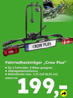Globus Baumarkt Eufab fahrradheckträger „crow plus“ Angebot