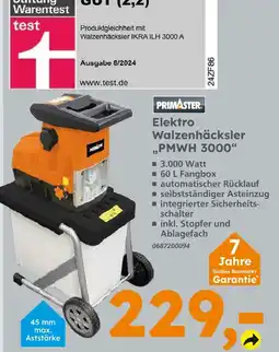 Globus Baumarkt Primaster elektro walzenhäcksler „pmwh 3000“ Angebot