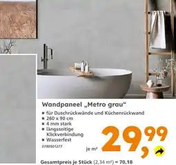 Globus Baumarkt Wandpaneel „metro grau“ Angebot