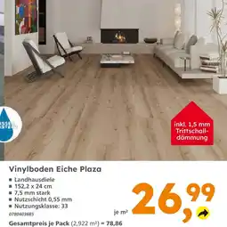Globus Baumarkt Vinylboden eiche plaza Angebot