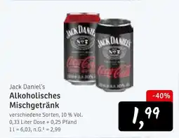 KONSUM Jack daniel's alcoholisches mischgetränk Angebot