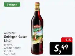 KONSUM Wilthener gebirgskräuter likör Angebot