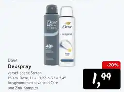 KONSUM Dove deospray Angebot