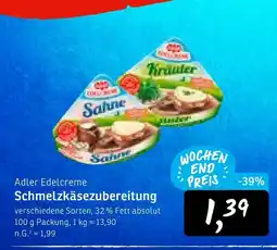 KONSUM Adler edelcreme schmelzkäsezubereitung Angebot