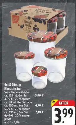 E-Center Gut & günstig einmachgläser Angebot
