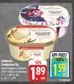 E-Center Langnese cremissimo eis heidelbeer vanille Angebot