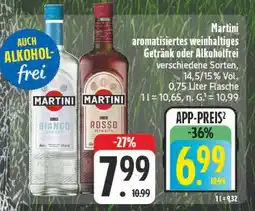 E-Center Martini aromatisiertes weinhaltiges getränk oder alkoholfrei Angebot