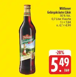 E-Center Wilthener gebirgskräuter likör Angebot