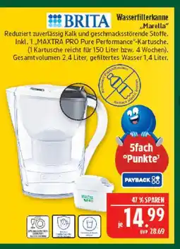 Marktkauf Brita wasserfilterkanne „marella“ Angebot