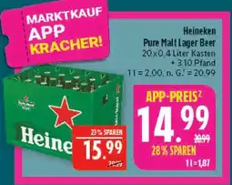 Marktkauf Heineken pure malt lager beer Angebot