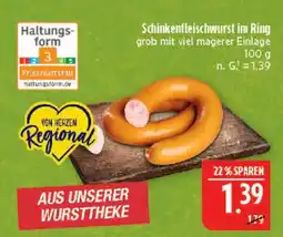 Marktkauf Schinkenfleischwurst im ring Angebot