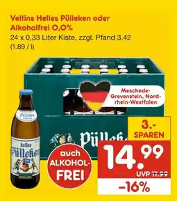 Netto Marken-Discount Veltins helles pülleken oder alkoholfrei 0,0% Angebot