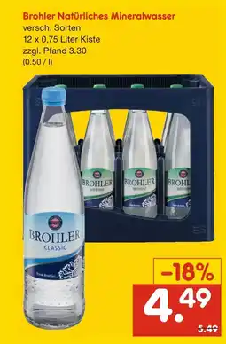 Netto Marken-Discount Brohler natürliches mineralwasser Angebot