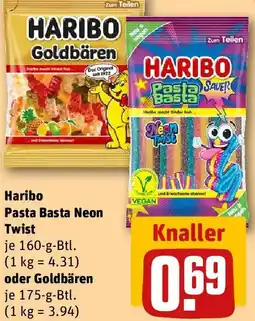 REWE Haribo Pasta Basta Neon Twist oder Goldbären Angebot