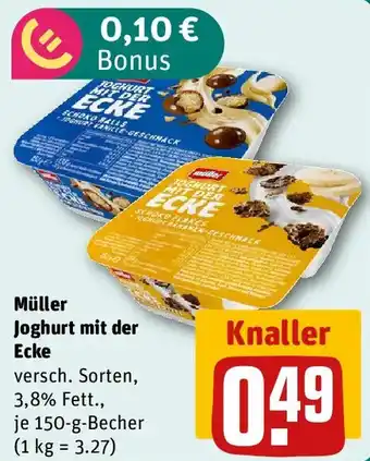 REWE Müller Joghurt mit der Ecke Angebot