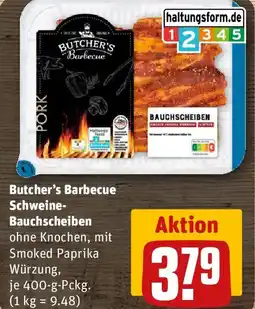 REWE Butcher's Barbecue Schweine- Bauchscheiben Angebot