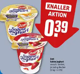 REWE Zott Sahne Joghurt Angebot