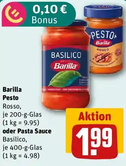 REWE Barilla Pesto oder Pasta Sauce Angebot