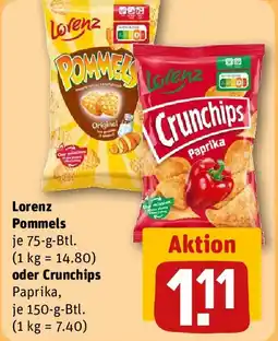 REWE Lorenz Pommels oder Crunchips Paprika Angebot