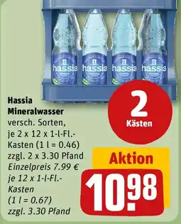 REWE Hassia Mineralwasser Angebot