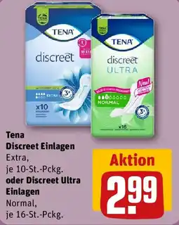 REWE Tena Discreet Einlagen Extra oder Discreet Ultra Einlagen Angebot