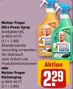 REWE Meister Proper Ultra Power Spray oder Meister Proper Küchenspray Angebot