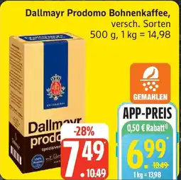 Edeka Dallmayr Prodomo Bohnenkaffee Angebot