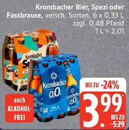 Edeka Krombacher Bier, Spezi oder Fassbrause Angebot