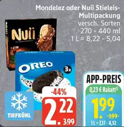 Edeka Mondelez oder Nuii Stieleis- Multipackung Angebot