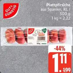 Edeka GUT& GÜNSTIG Plattpfirsiche Angebot