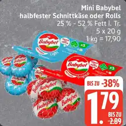 Edeka Mini Babybel halbfester Schnittkäse oder Rolls Angebot