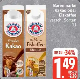 Edeka Bärenmarke Kakao oder Eiskaffee Angebot