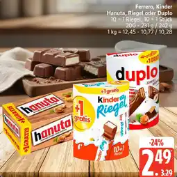 Edeka Ferrero, Kinder Hanuta, Riegel oder Duplo Angebot