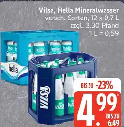 Edeka Vilsa, Hella Mineralwasser Angebot
