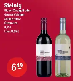Getränke Hoffmann Steinig Blauer Zweigelt oder Grüner Veltliner Angebot