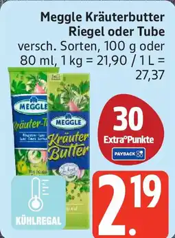 Edeka Meggle Kräuterbutter Riegel oder Tube Angebot
