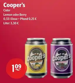 Getränke Hoffmann Cooper's Cider Angebot