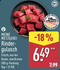 Aldi Nord MEINE METZGEREI Rindergulasch Angebot