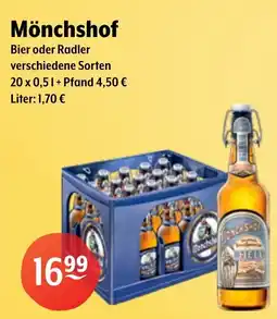 Getränke Hoffmann Mönchshof Bier oder Radler Angebot