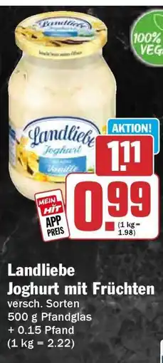 HIT Landliebe Joghurt mit Früchten Angebot