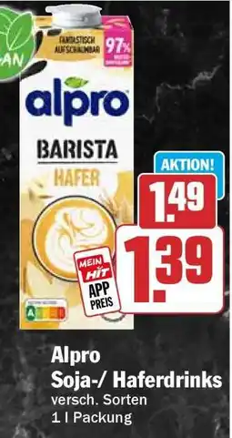 HIT Alpro Soja-/Haferdrinks Angebot