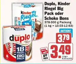 HIT Duplo, Kinder Riegel Big Pack oder Schoko Bons Angebot