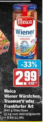 HIT Meica Wiener Würstchen, Trueman‘s oder Frankfurter Art Angebot